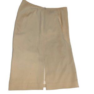 jil sander ivory silk wool pencil skirt Spring Career germany 38 S MINT …